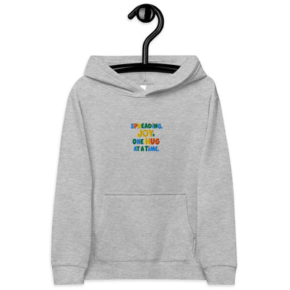 Spreading Joy One Hug At A Time | Kids Embroidered Fleece Hoodie - AwRans Clothing