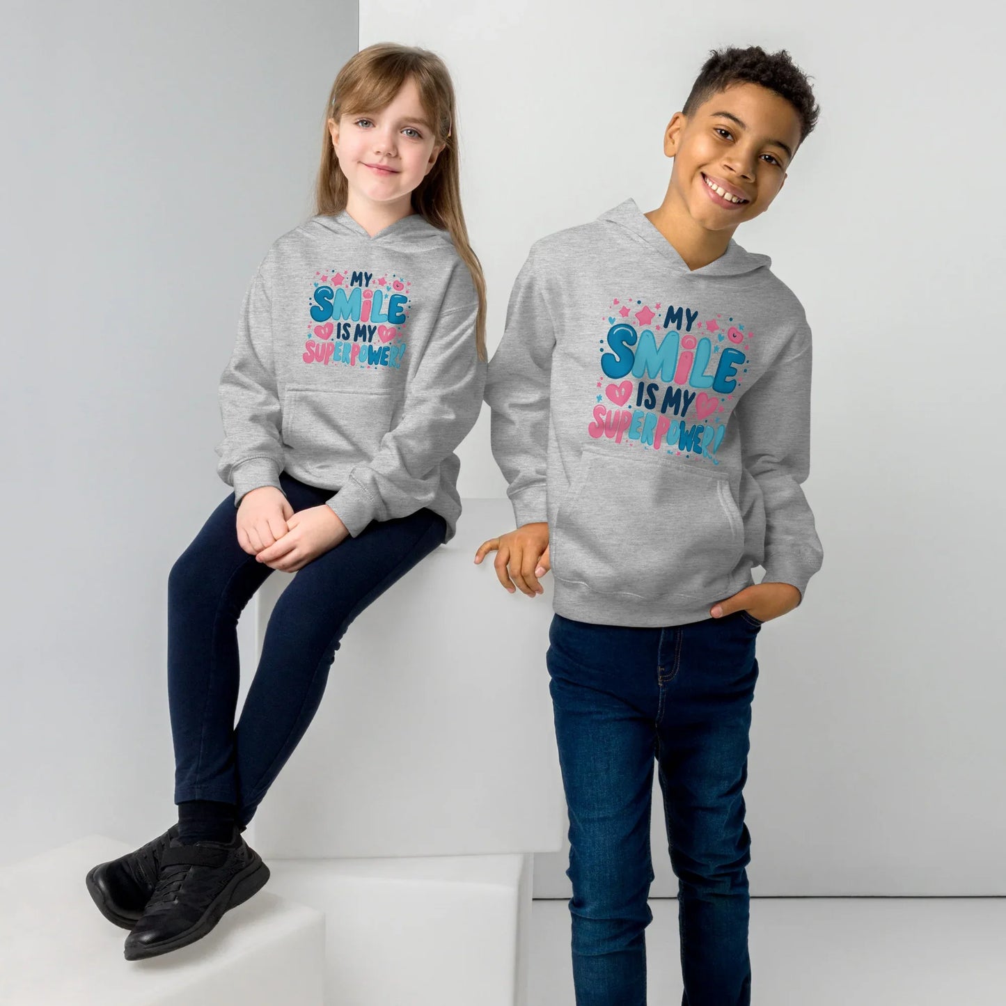 My Smile Is My Superpower | Kids Fleece Hoodie - AwRans Clothing