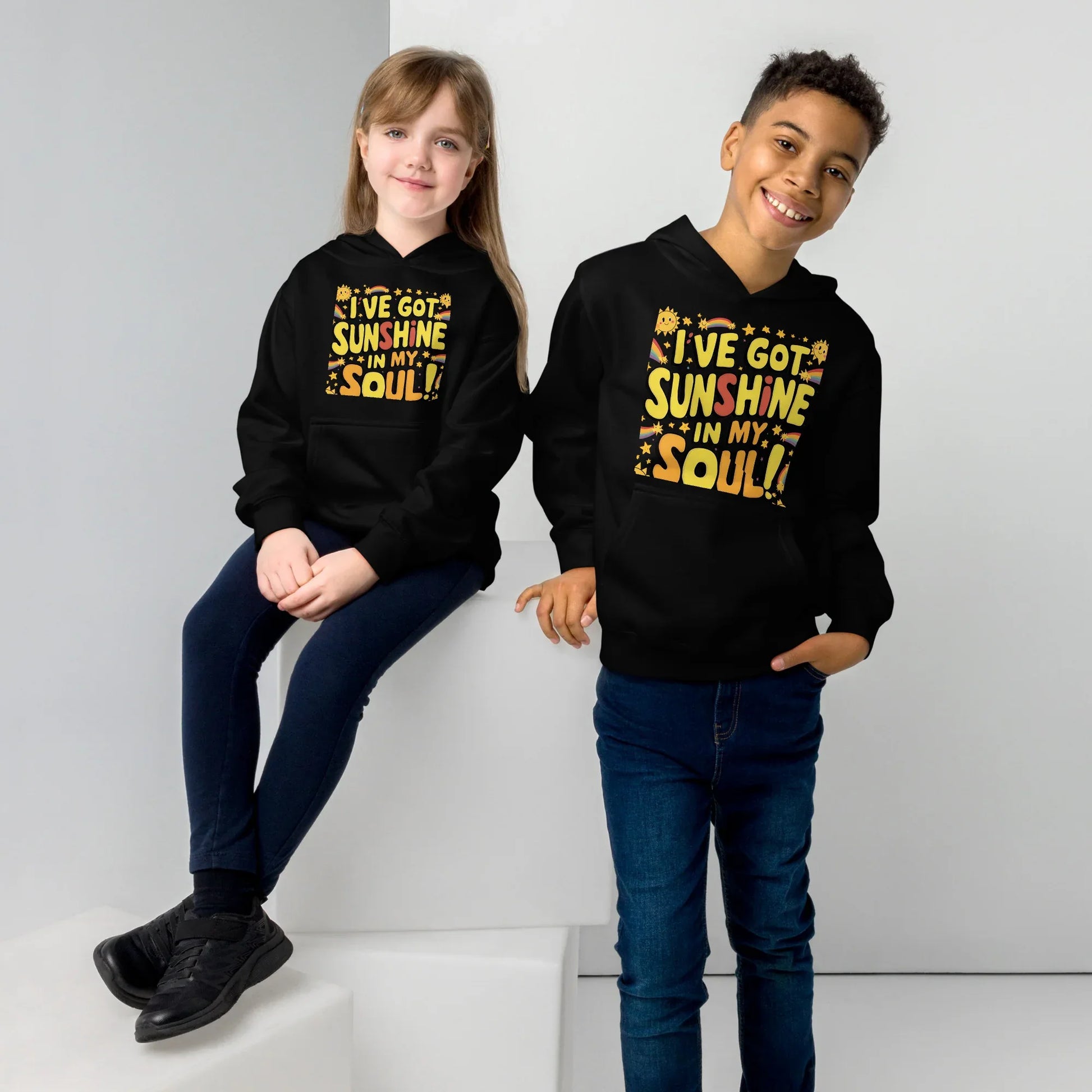 I’ve Got Sunshine In My Soul | Kids Fleece Hoodie - AwRans Clothing