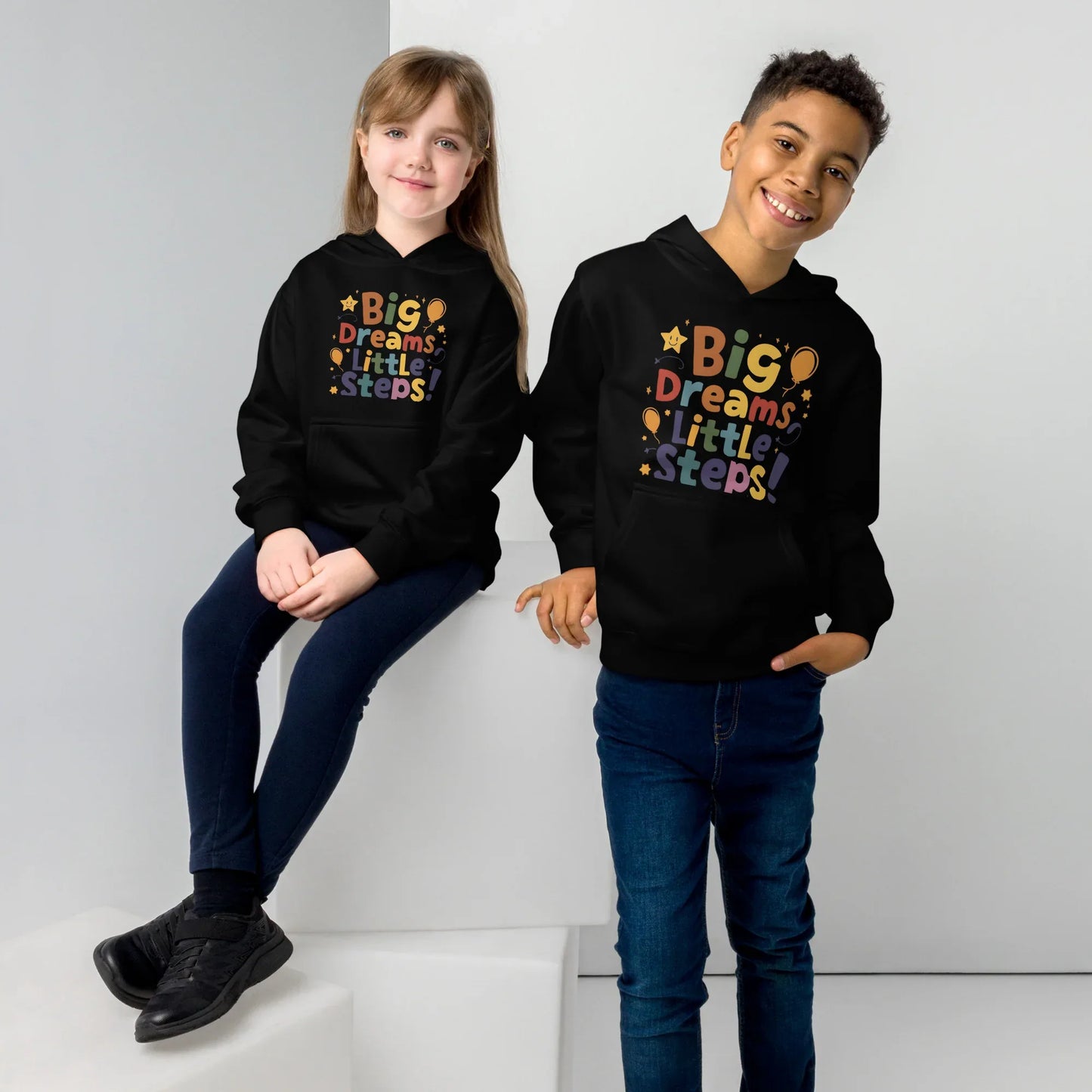 Big Dreams Little Steps! | Kids Fleece Hoodie - AwRans Clothing