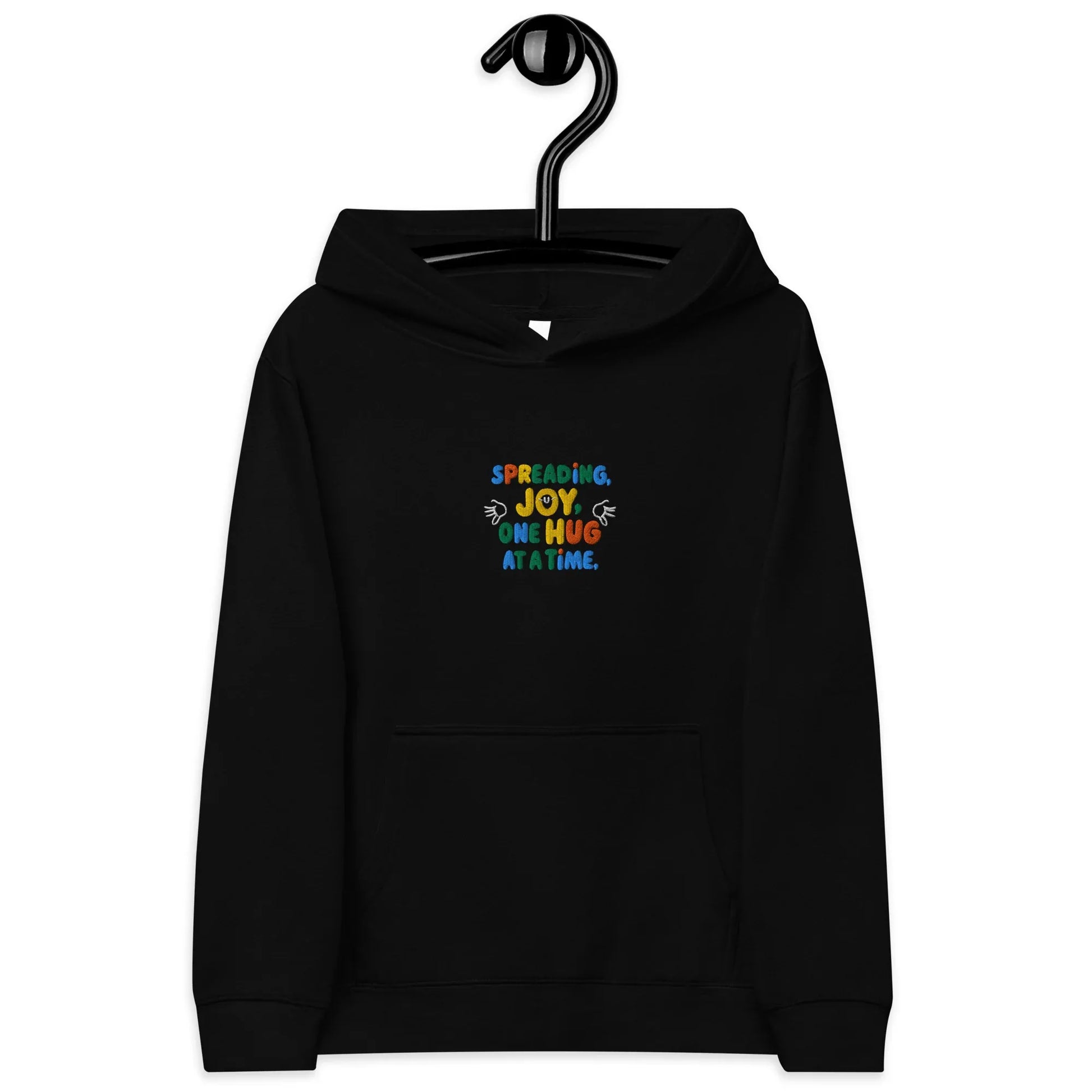 Spreading Joy One Hug At A Time | Kids Embroidered Fleece Hoodie - AwRans Clothing