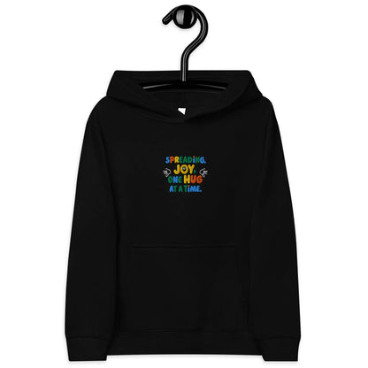 Spreading Joy One Hug At A Time | Kids Embroidered Fleece Hoodie - AwRans Clothing