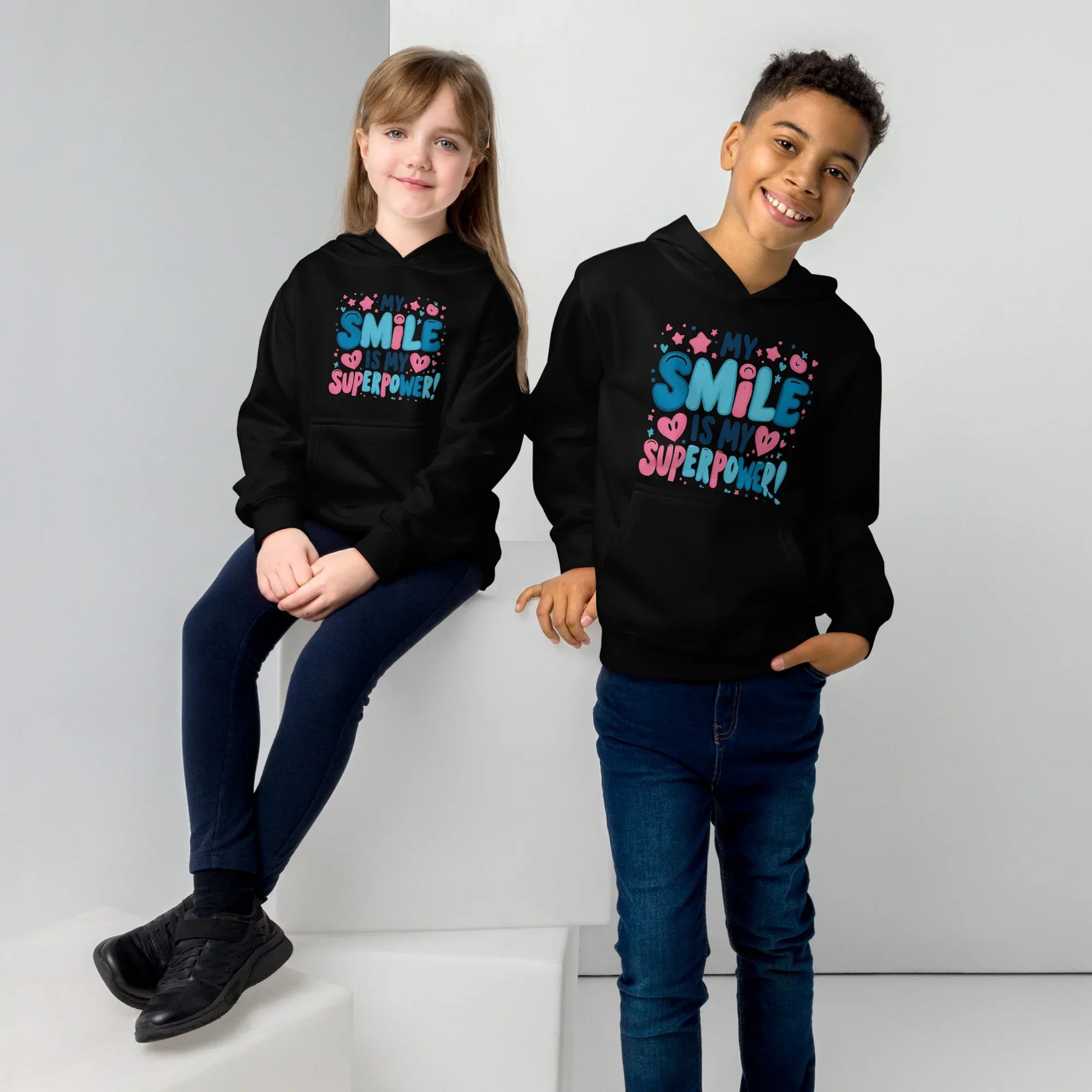 My Smile Is My Superpower | Kids Fleece Hoodie - AwRans Clothing