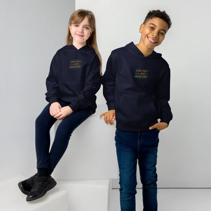 Every Day’s A New Adventure! | Kids Embroidered Fleece Hoodie - AwRans Clothing