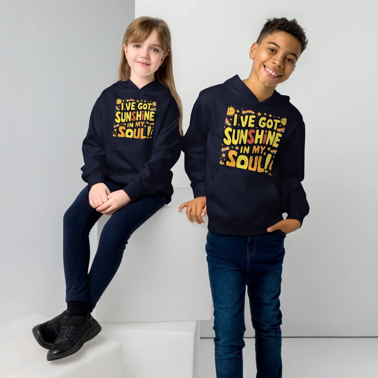 I’ve Got Sunshine In My Soul | Kids Fleece Hoodie - AwRans Clothing