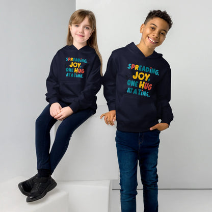 Spreading Joy One Hug At A Time | Kids Fleece Hoodie - AwRans Clothing