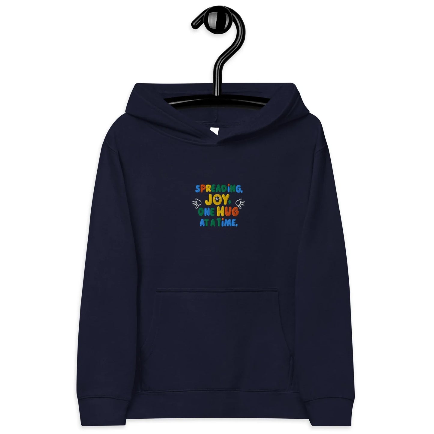 Spreading Joy One Hug At A Time | Kids Embroidered Fleece Hoodie - AwRans Clothing