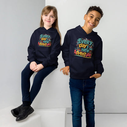 Every Day’s New Adventure | Kids Fleece Hoodie - AwRans Clothing