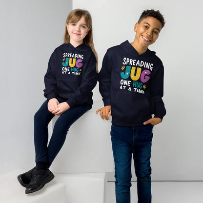 Spreading Joy One Hug At A Time | Kids Fleece Hoodie - AwRans Clothing