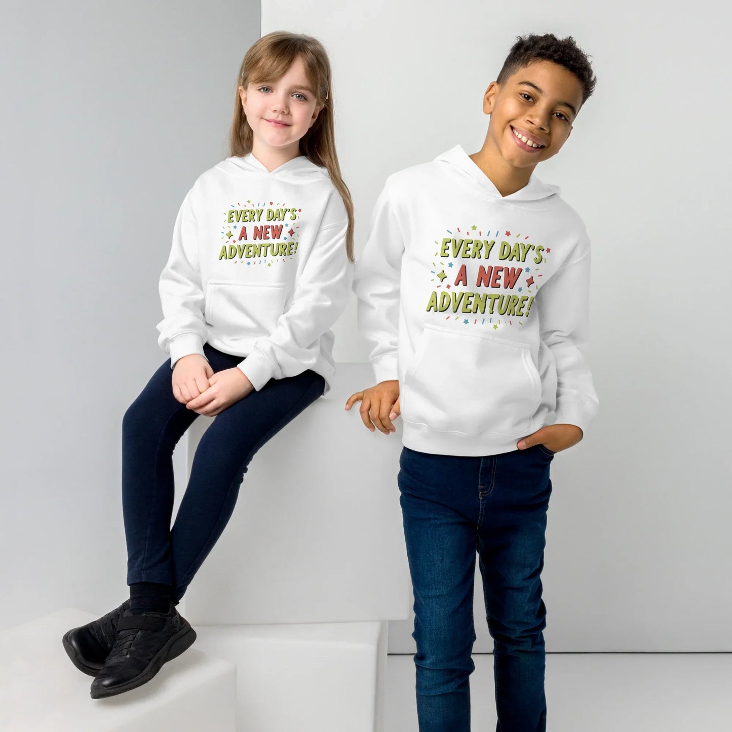 Every Day’s A New Adventure! | Kids Fleece Hoodie - AwRans Clothing