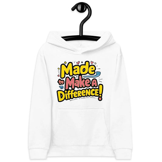 Made To Make A Difference | Kids Fleece Hoodie - AwRans Clothing