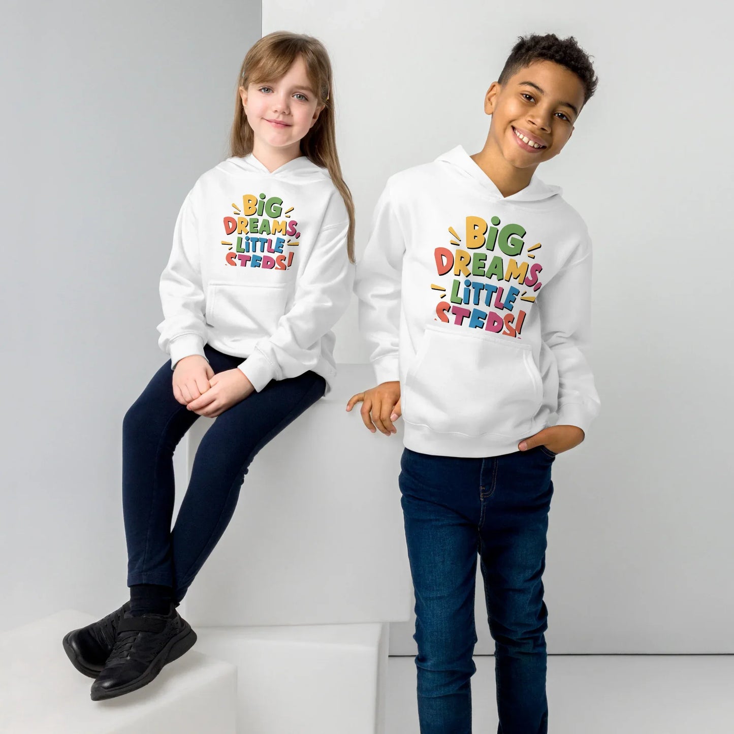 Big Dreams Little Steps! | Kids Fleece Hoodie - AwRans Clothing