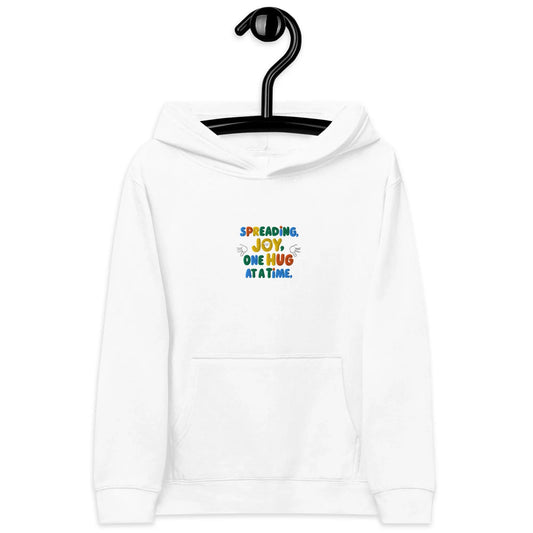 Spreading Joy One Hug At A Time | Kids Embroidered Fleece Hoodie - AwRans Clothing
