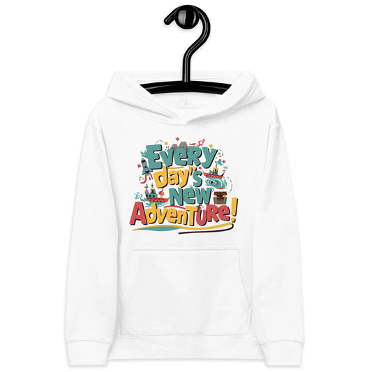 Every Day’s New Adventure | Kids Fleece Hoodie - AwRans Clothing