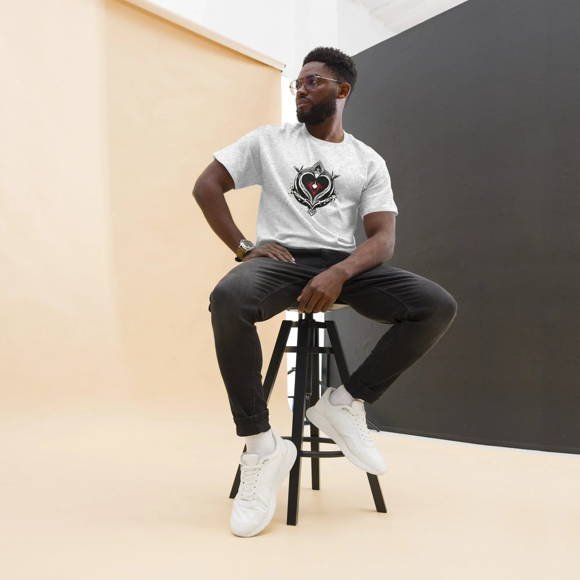 Men's | Black Heart Candle Classic Tee Ash t-shirt AwRans Clothing mens-classic-tee-ash-front-65f2ad6db56c1