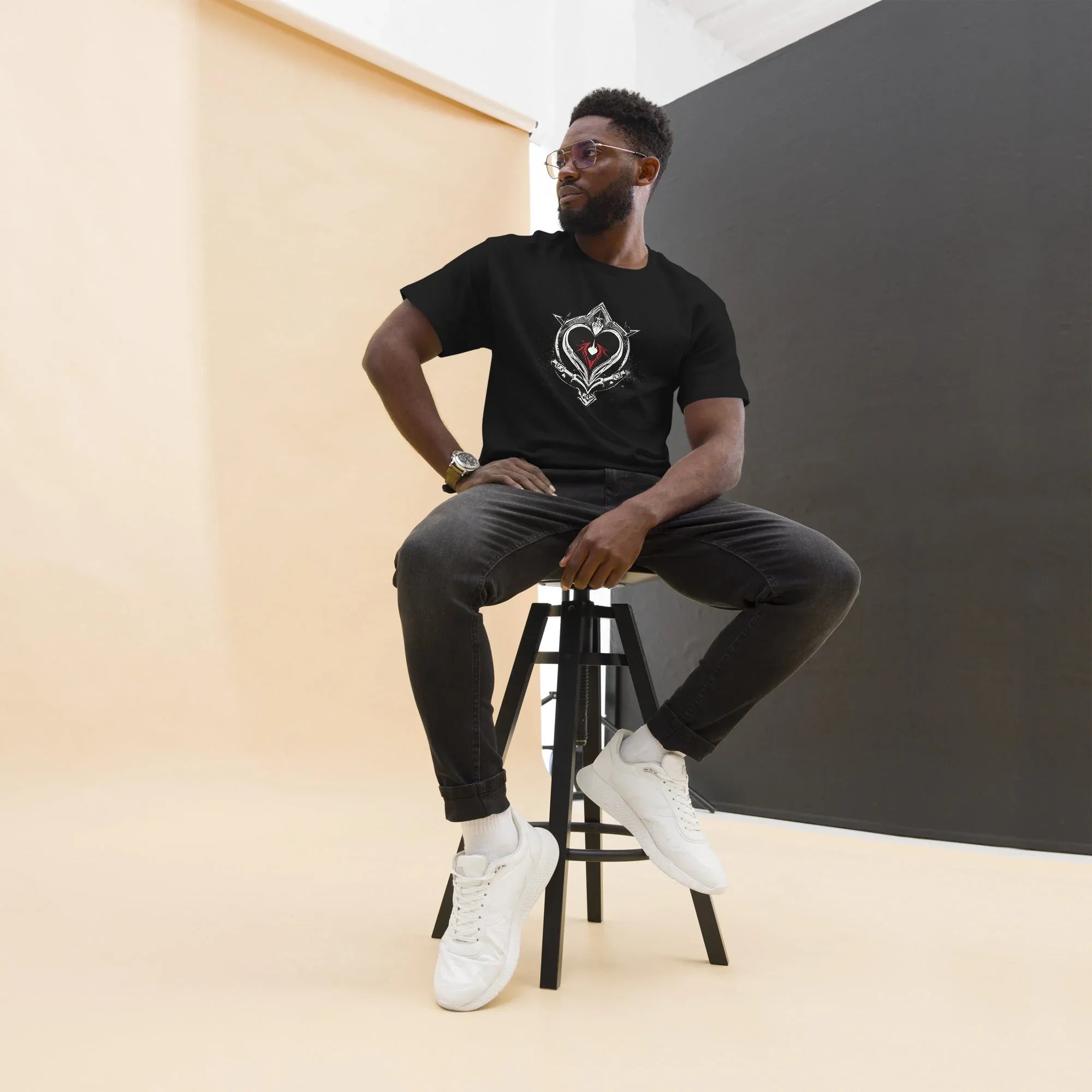 Men's | Black Heart Candle Classic Tee Black t-shirt AwRans Clothing mens-classic-tee-black-front-65f2ad6d2e98a