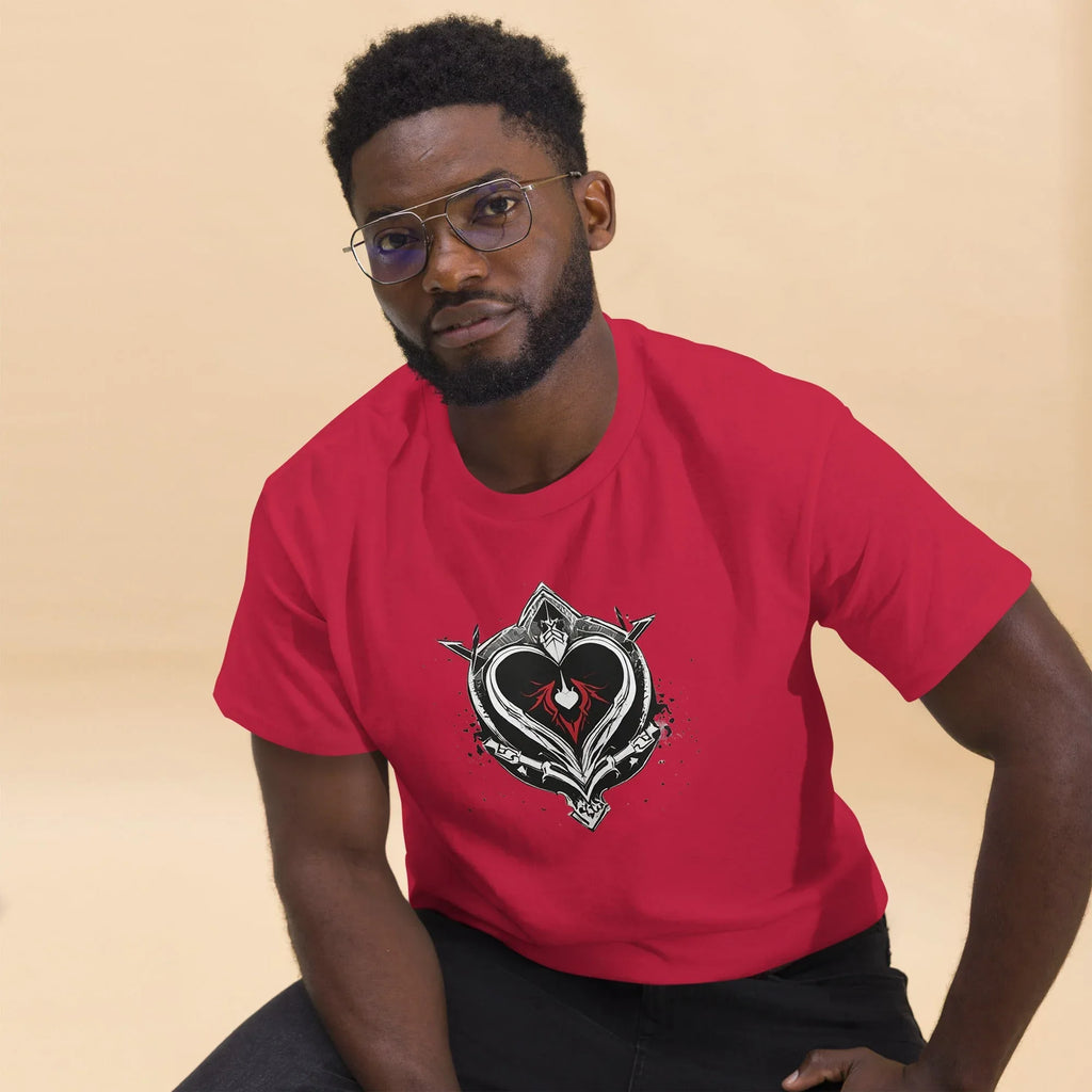 Men's | Black Heart Candle Classic Tee t-shirt AwRans Clothing mens-classic-tee-cardinal-front-2-65f2ad6d42c75