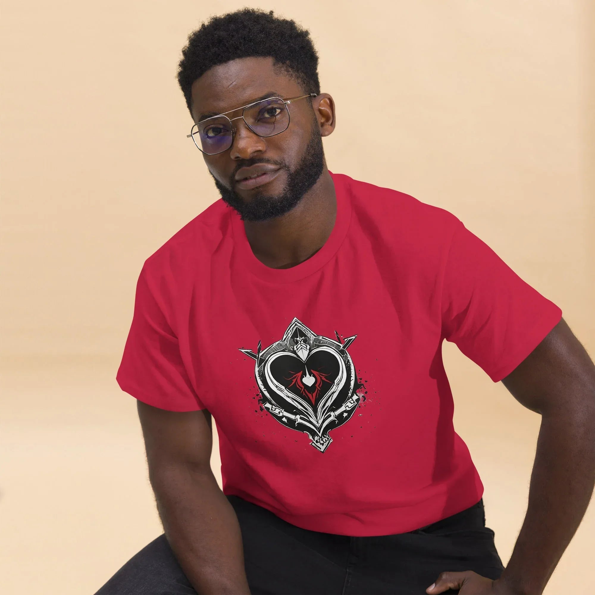 Men's | Black Heart Candle Classic Tee t-shirt AwRans Clothing mens-classic-tee-cardinal-front-2-65f2ad6d42c75