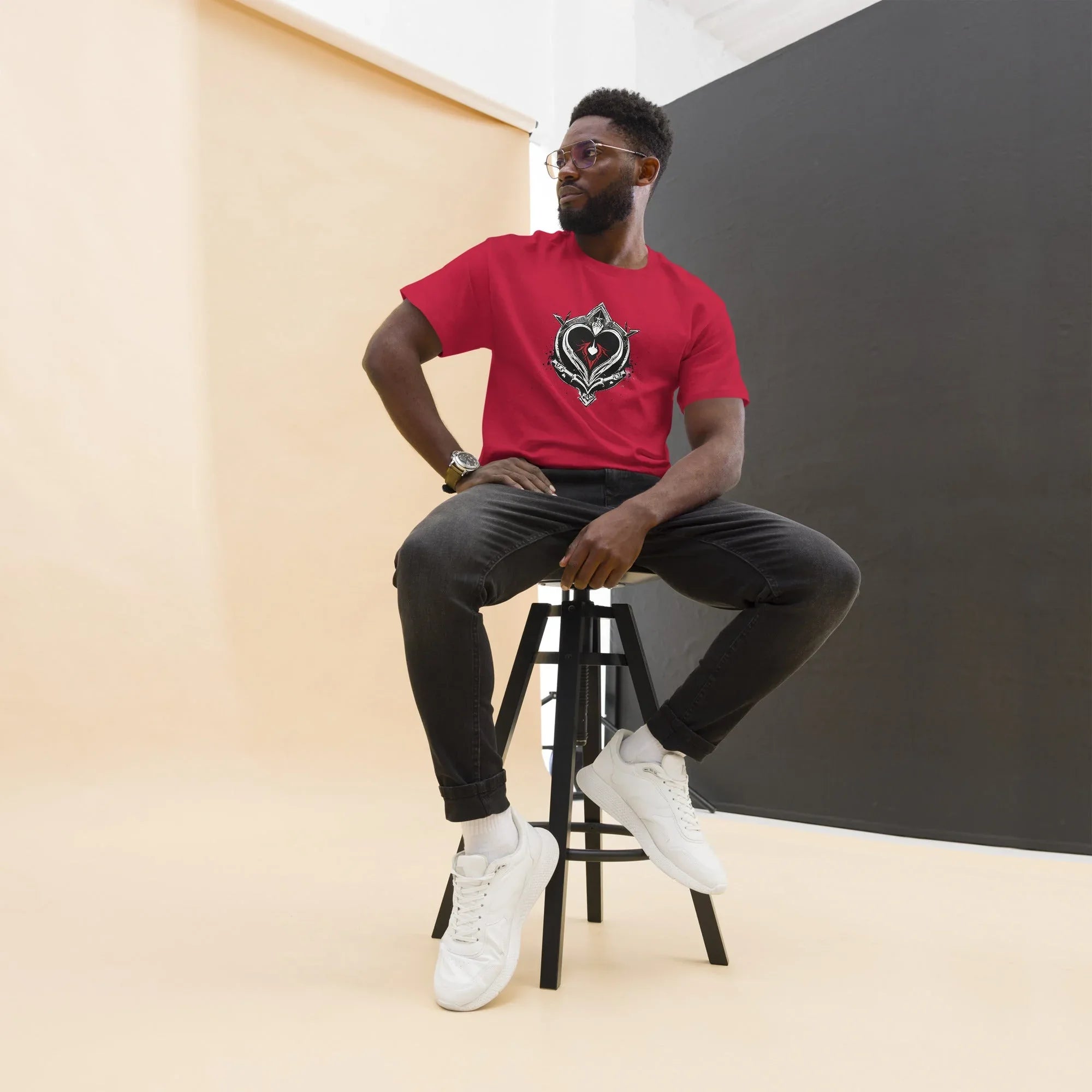 Men's | Black Heart Candle Classic Tee Cardinal t-shirt AwRans Clothing mens-classic-tee-cardinal-front-65f2ad6d3ff74