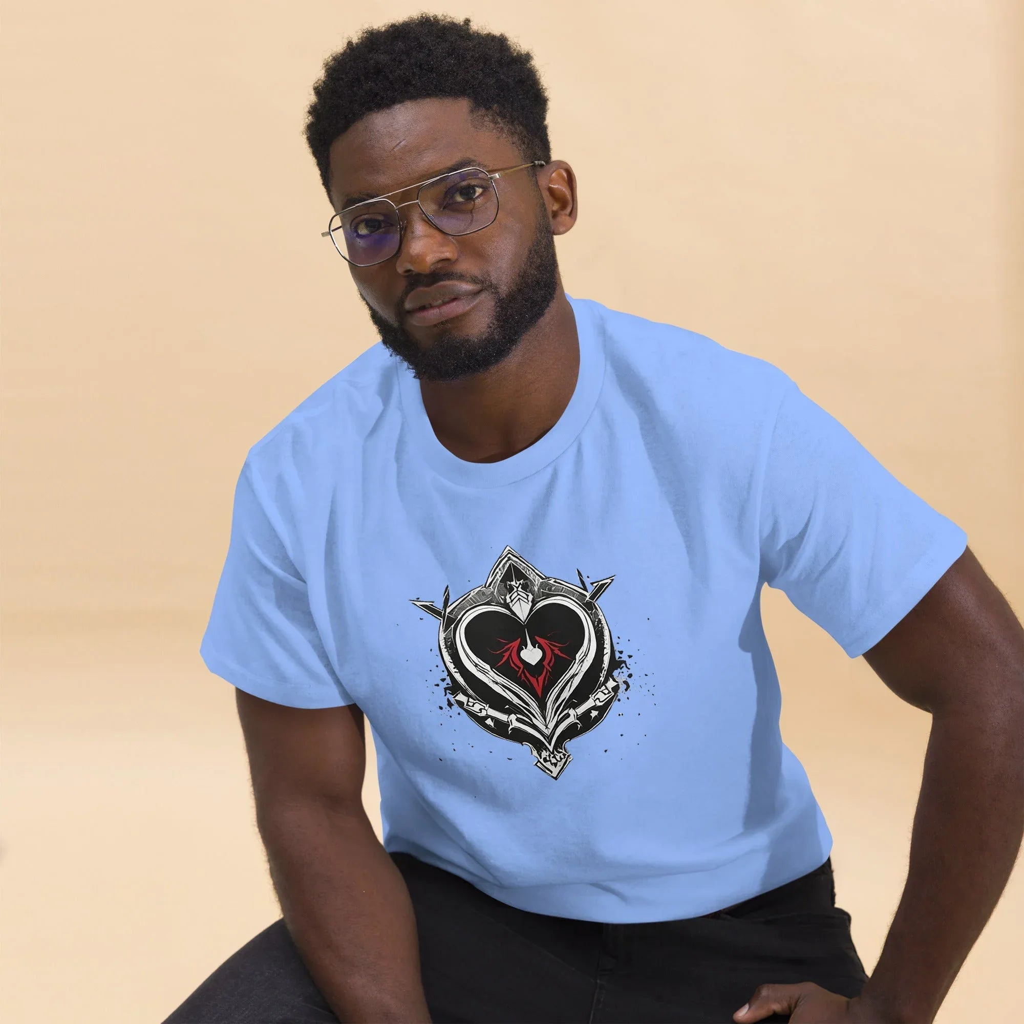 Men's | Black Heart Candle Classic Tee t-shirt AwRans Clothing mens-classic-tee-carolina-blue-front-2-65f2ad6d7c360