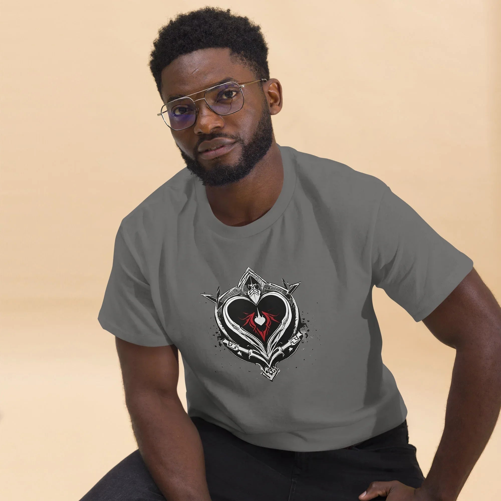 Men's | Black Heart Candle Classic Tee t-shirt AwRans Clothing mens-classic-tee-charcoal-front-2-65f2ad6d5a7e3