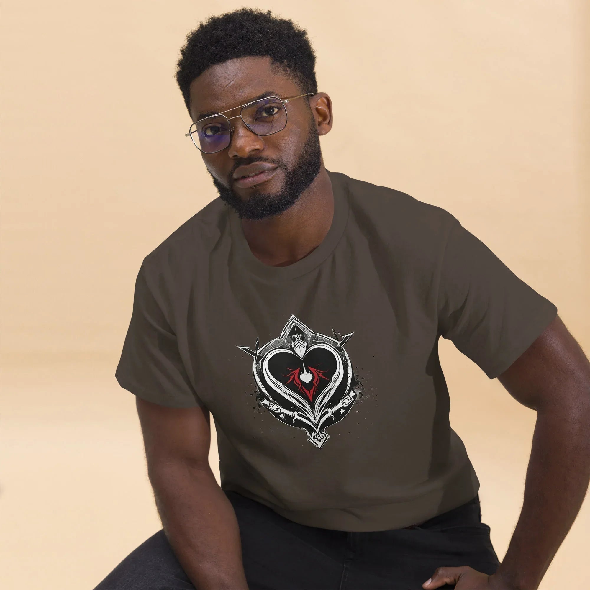 Men's | Black Heart Candle Classic Tee t-shirt AwRans Clothing mens-classic-tee-dark-chocolate-front-2-65f2ad6d3d5c6