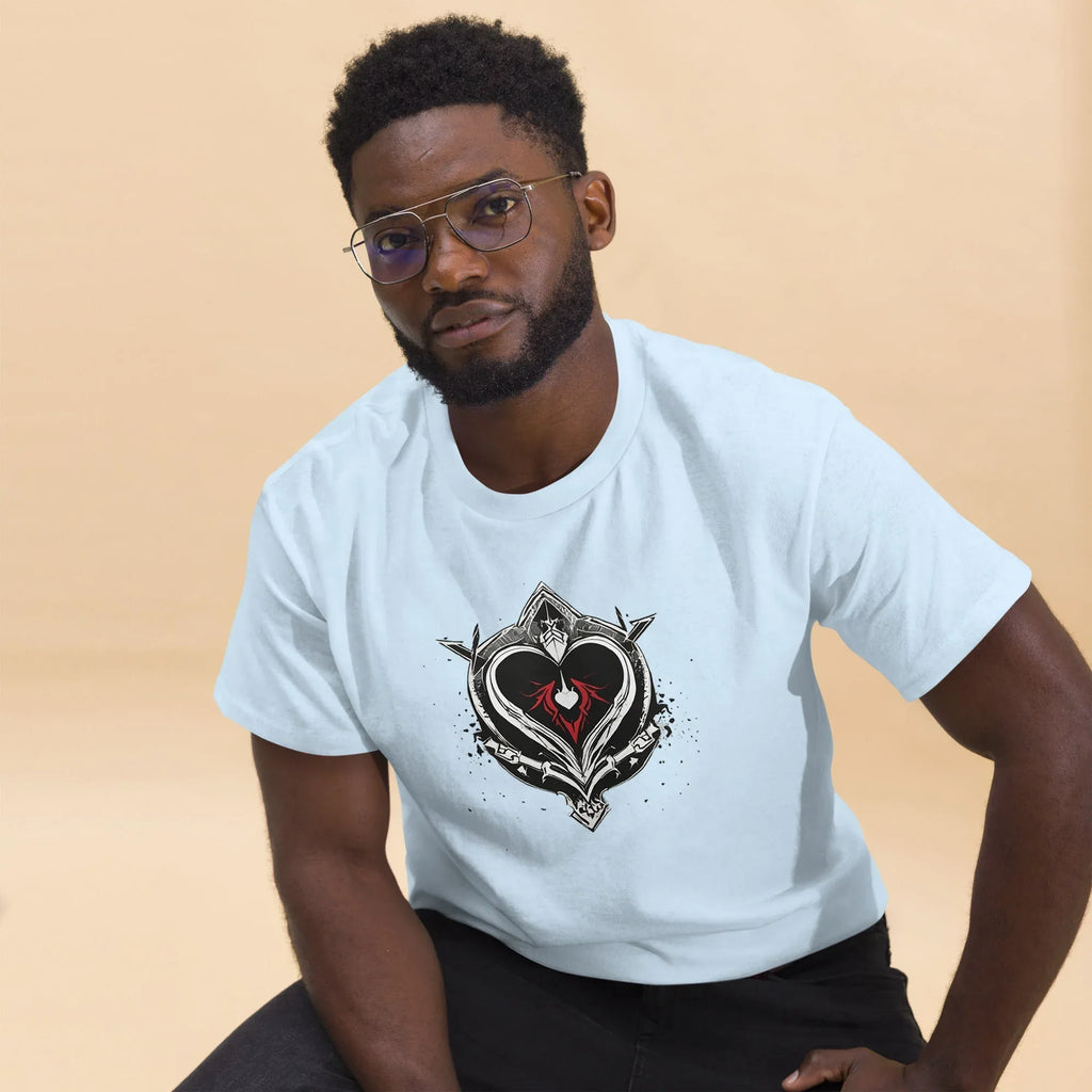 Men's | Black Heart Candle Classic Tee t-shirt AwRans Clothing mens-classic-tee-light-blue-front-2-65f2ad6dae8bf