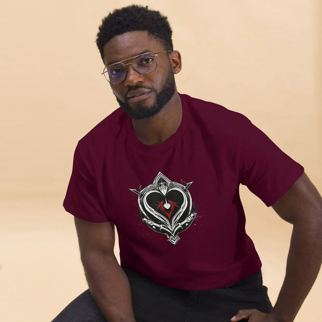Men's | Black Heart Candle Classic Tee t-shirt AwRans Clothing mens-classic-tee-maroon-front-2-65f2ad6d2da0b