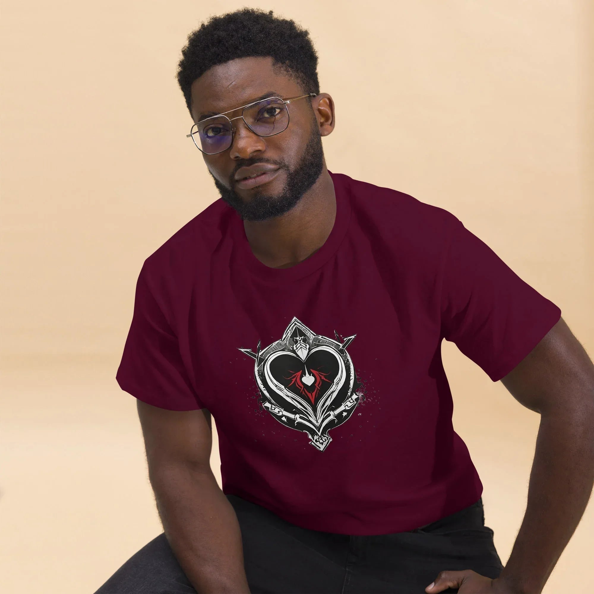 Men's | Black Heart Candle Classic Tee t-shirt AwRans Clothing mens-classic-tee-maroon-front-2-65f2ad6d2da0b
