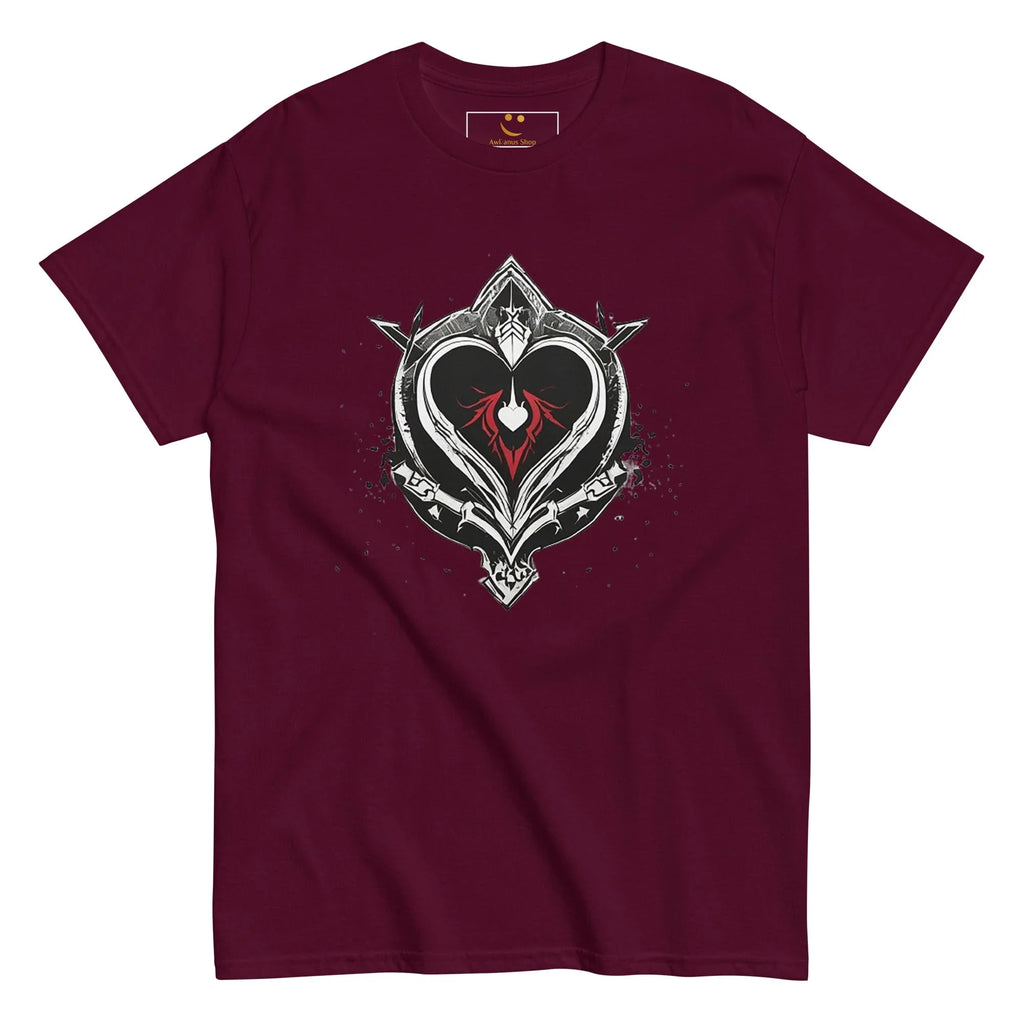 Men's | Black Heart Candle Classic Tee t-shirt AwRans Clothing mens-classic-tee-maroon-front-65f2ad6cc45e1