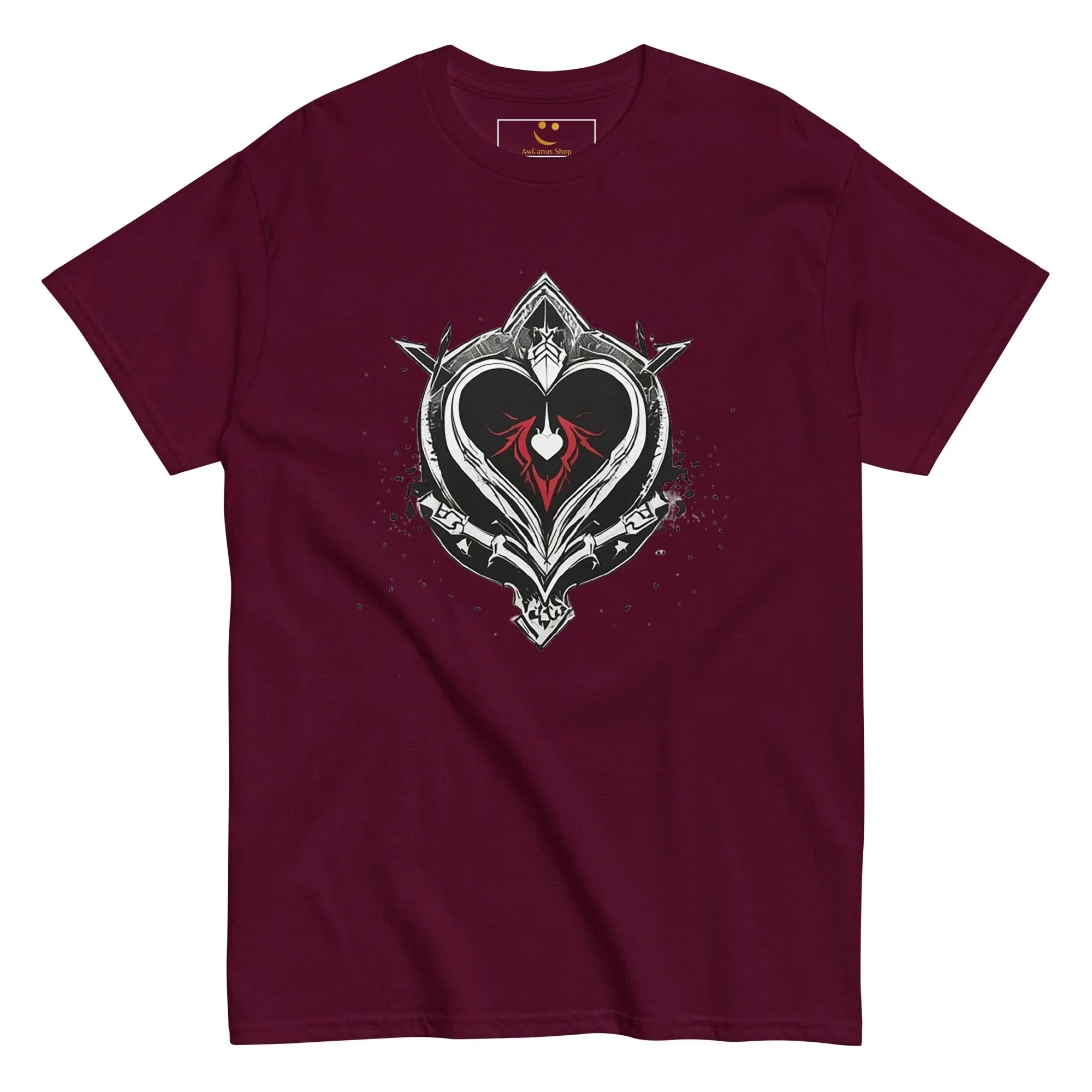 Men's | Black Heart Candle Classic Tee t-shirt AwRans Clothing mens-classic-tee-maroon-front-65f2ad6cc45e1