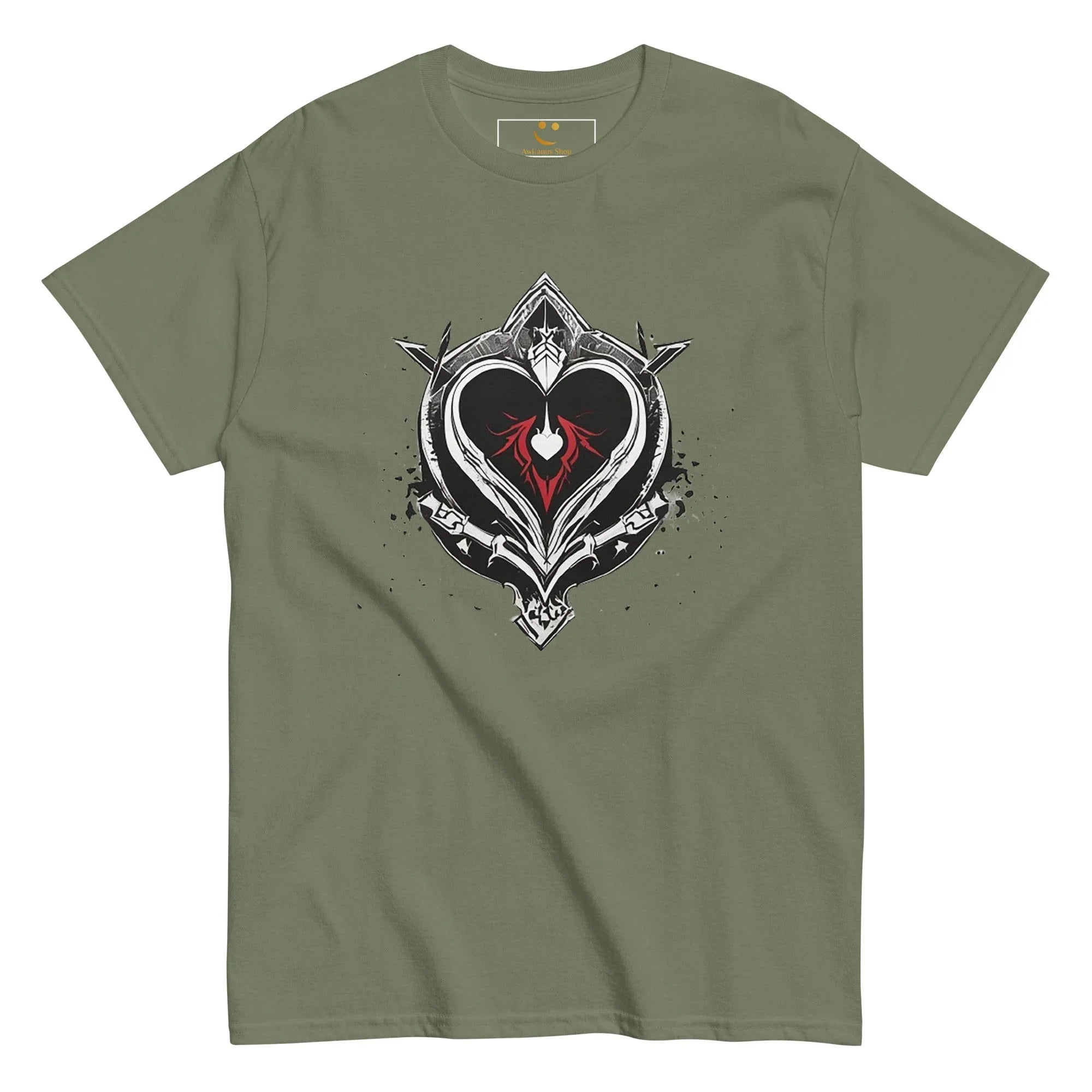 Men's | Black Heart Candle Classic Tee t-shirt AwRans Clothing mens-classic-tee-military-green-front-65f2ad6cde4ea