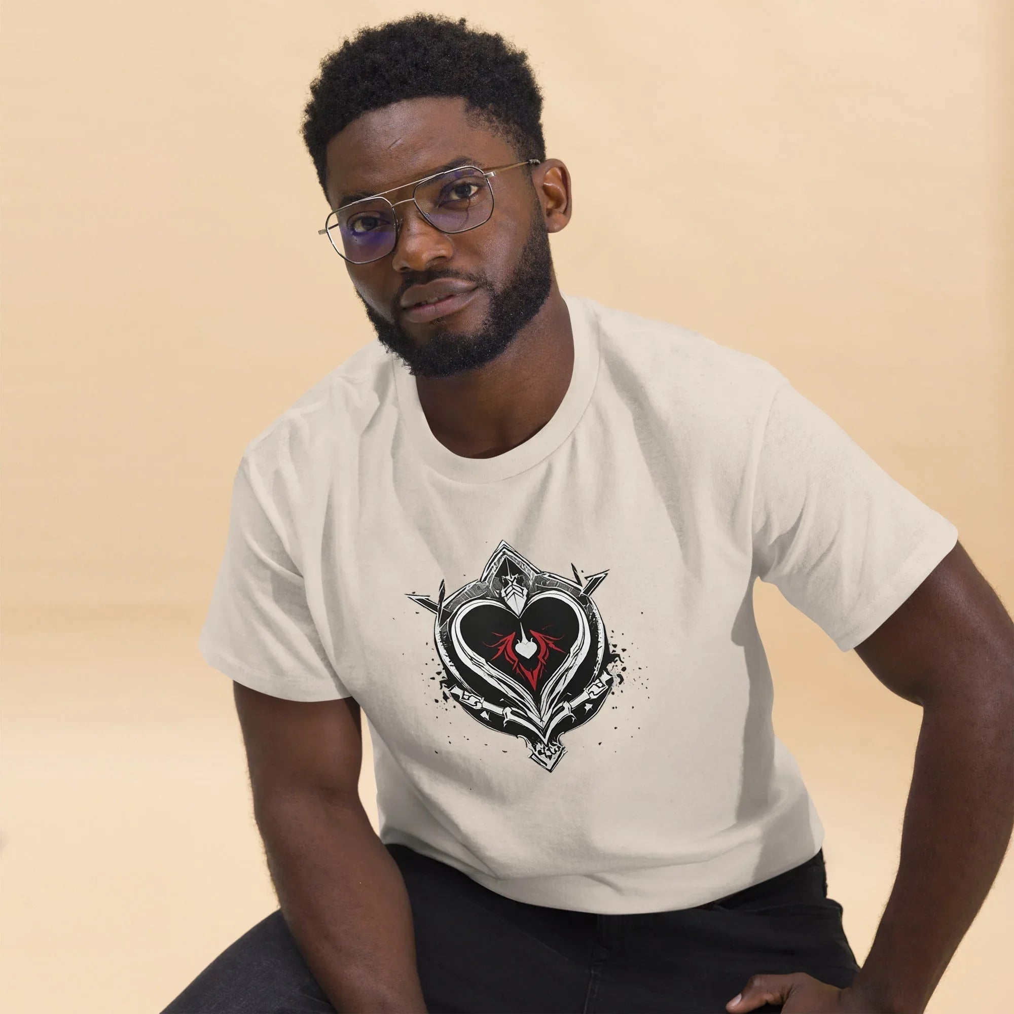 Men's | Black Heart Candle Classic Tee t-shirt AwRans Clothing mens-classic-tee-natural-front-2-65f2ad6da3811