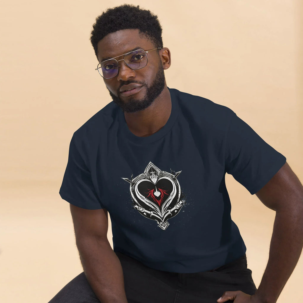 Men's | Black Heart Candle Classic Tee t-shirt AwRans Clothing mens-classic-tee-navy-front-2-65f2ad6d328e0