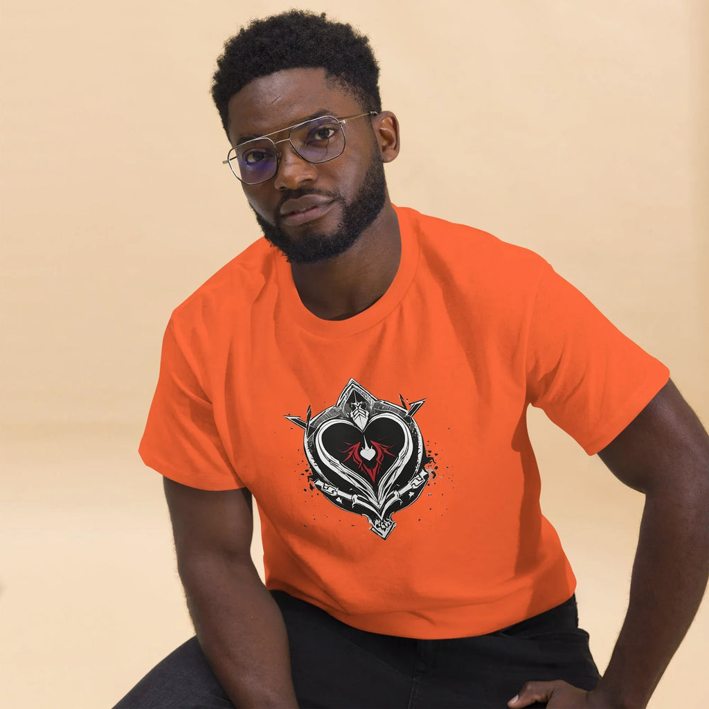 Men's | Black Heart Candle Classic Tee t-shirt AwRans Clothing mens-classic-tee-orange-front-2-65f2ad6d72504