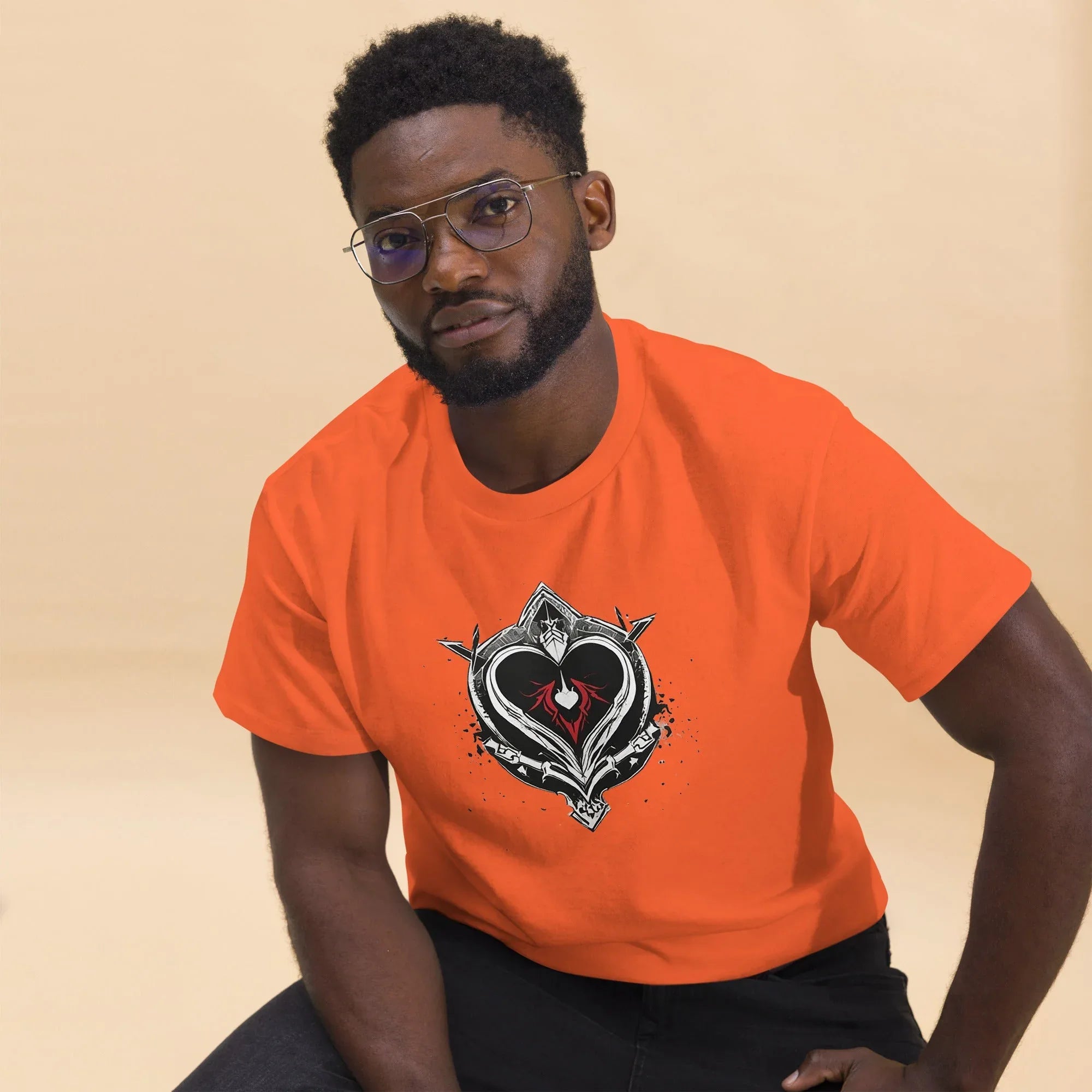 Men's | Black Heart Candle Classic Tee t-shirt AwRans Clothing mens-classic-tee-orange-front-2-65f2ad6d72504