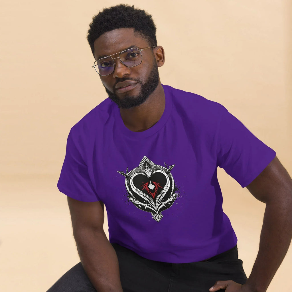 Men's | Black Heart Candle Classic Tee t-shirt AwRans Clothing mens-classic-tee-purple-front-2-65f2ad6d356c7