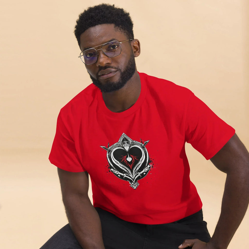 Men's | Black Heart Candle Classic Tee t-shirt AwRans Clothing mens-classic-tee-red-front-2-65f2ad6d3912e