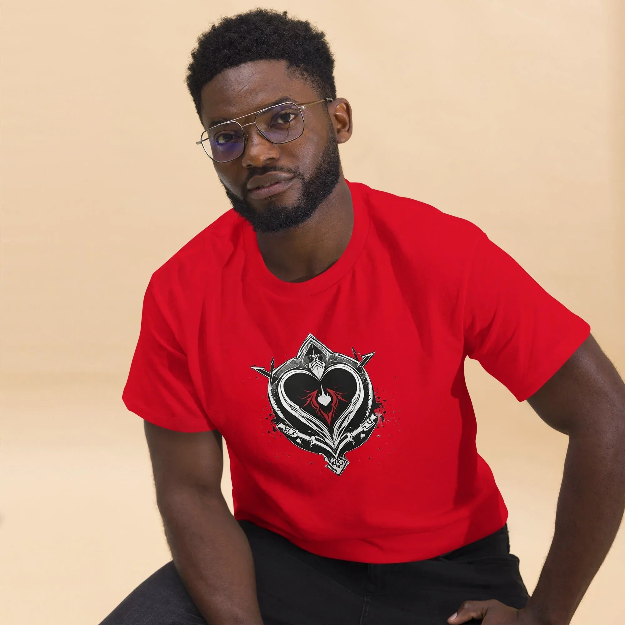 Men's | Black Heart Candle Classic Tee t-shirt AwRans Clothing mens-classic-tee-red-front-2-65f2ad6d3912e
