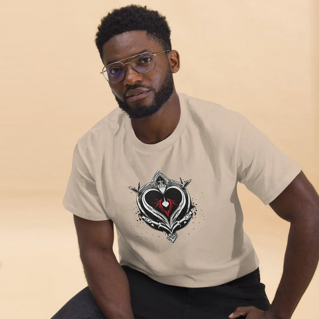 Men's | Black Heart Candle Classic Tee t-shirt AwRans Clothing mens-classic-tee-sand-front-2-65f2ad6d90f7f