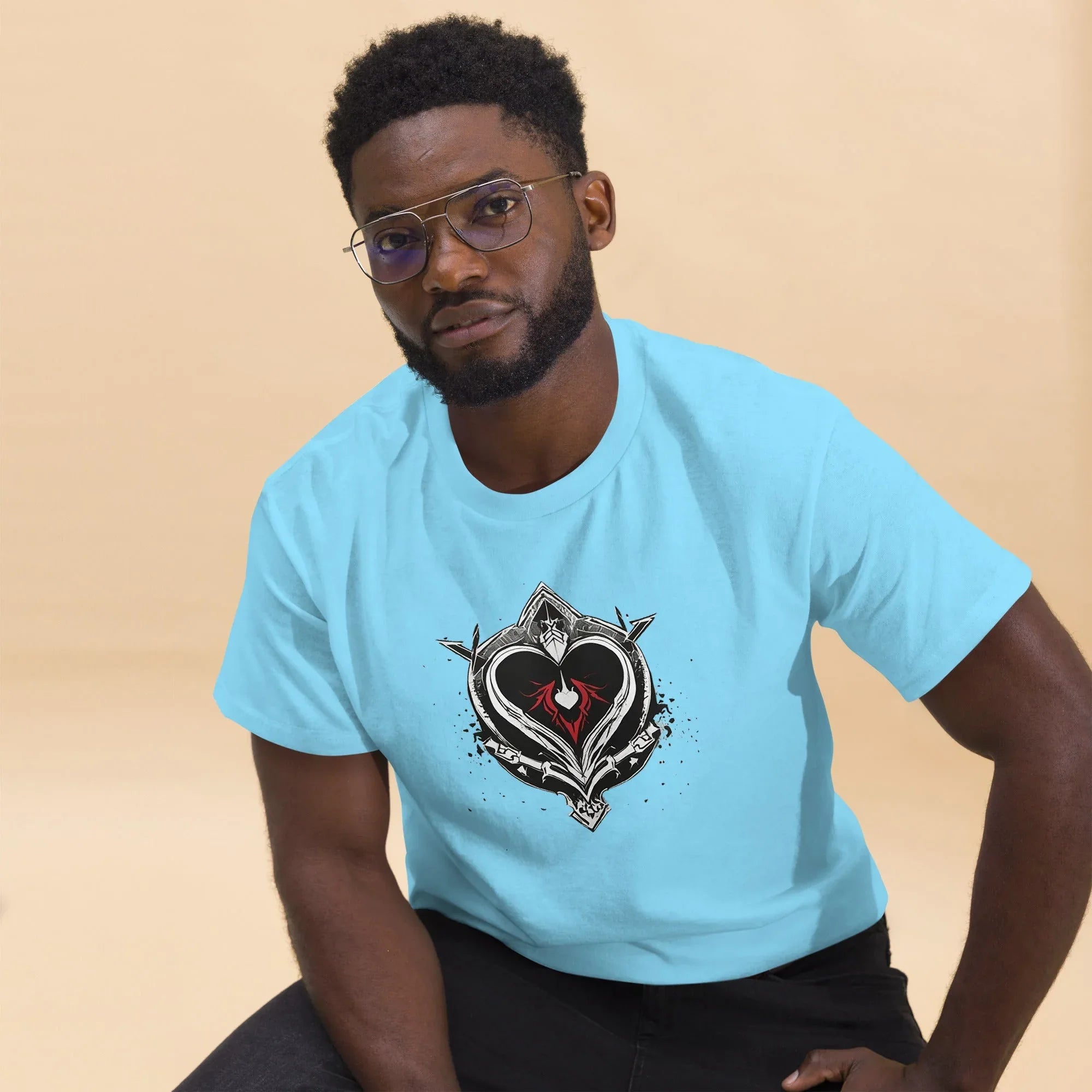 Men's | Black Heart Candle Classic Tee t-shirt AwRans Clothing mens-classic-tee-sky-front-2-65f2ad6d99e87