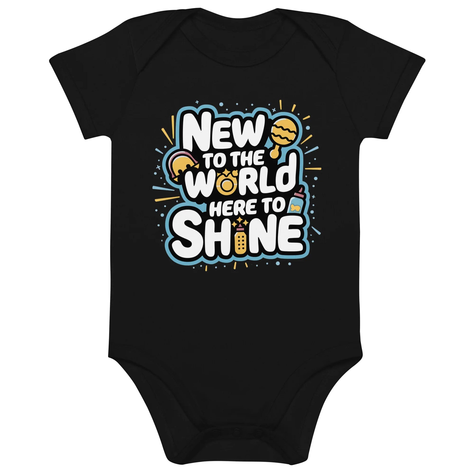 New To The World Here To Shine | Organic Cotton Baby Bodysuit - AwRans Clothing