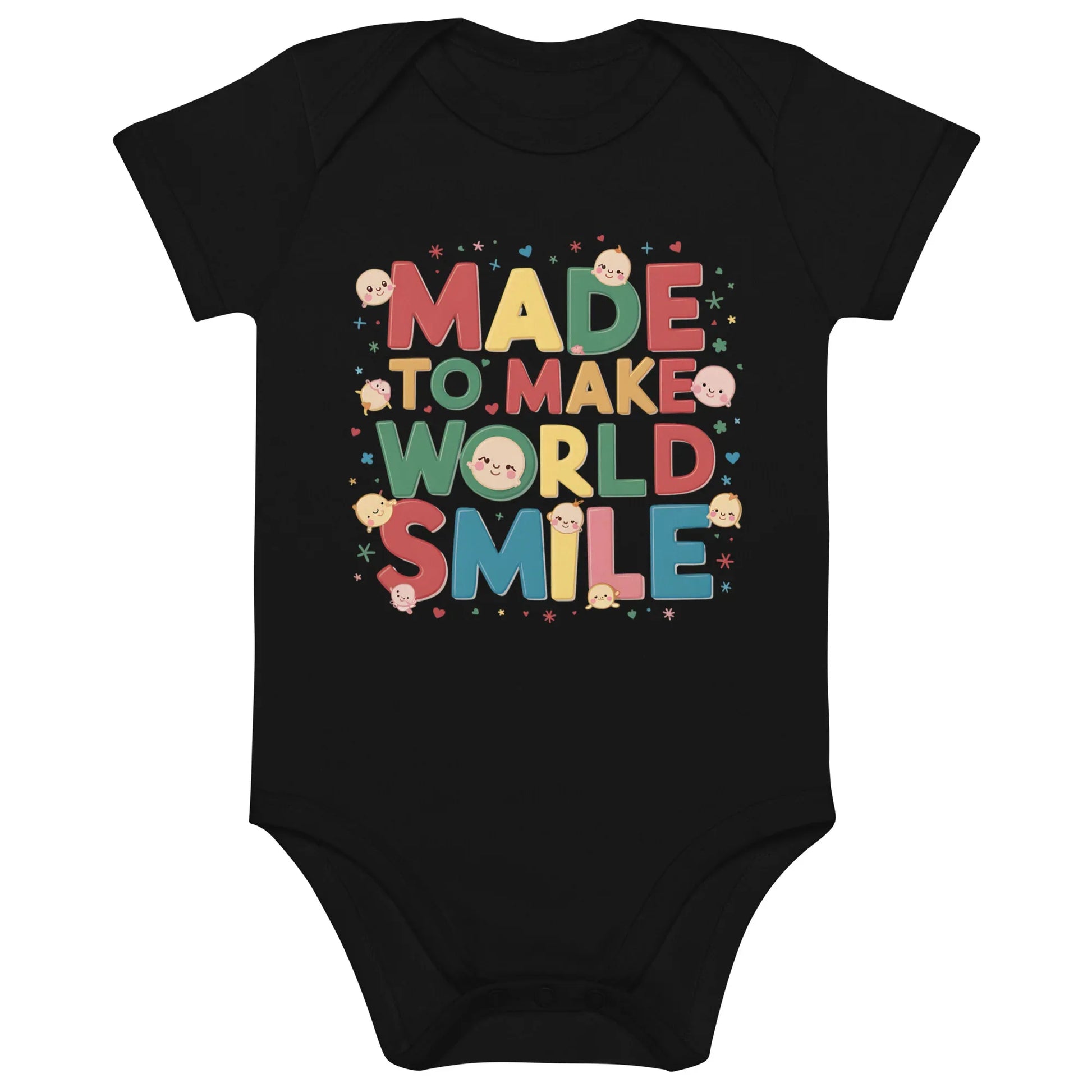 Made To Make World Smile | Organic Cotton Baby Bodysuit - AwRans Clothing