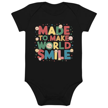 Made To Make World Smile | Organic Cotton Baby Bodysuit - AwRans Clothing