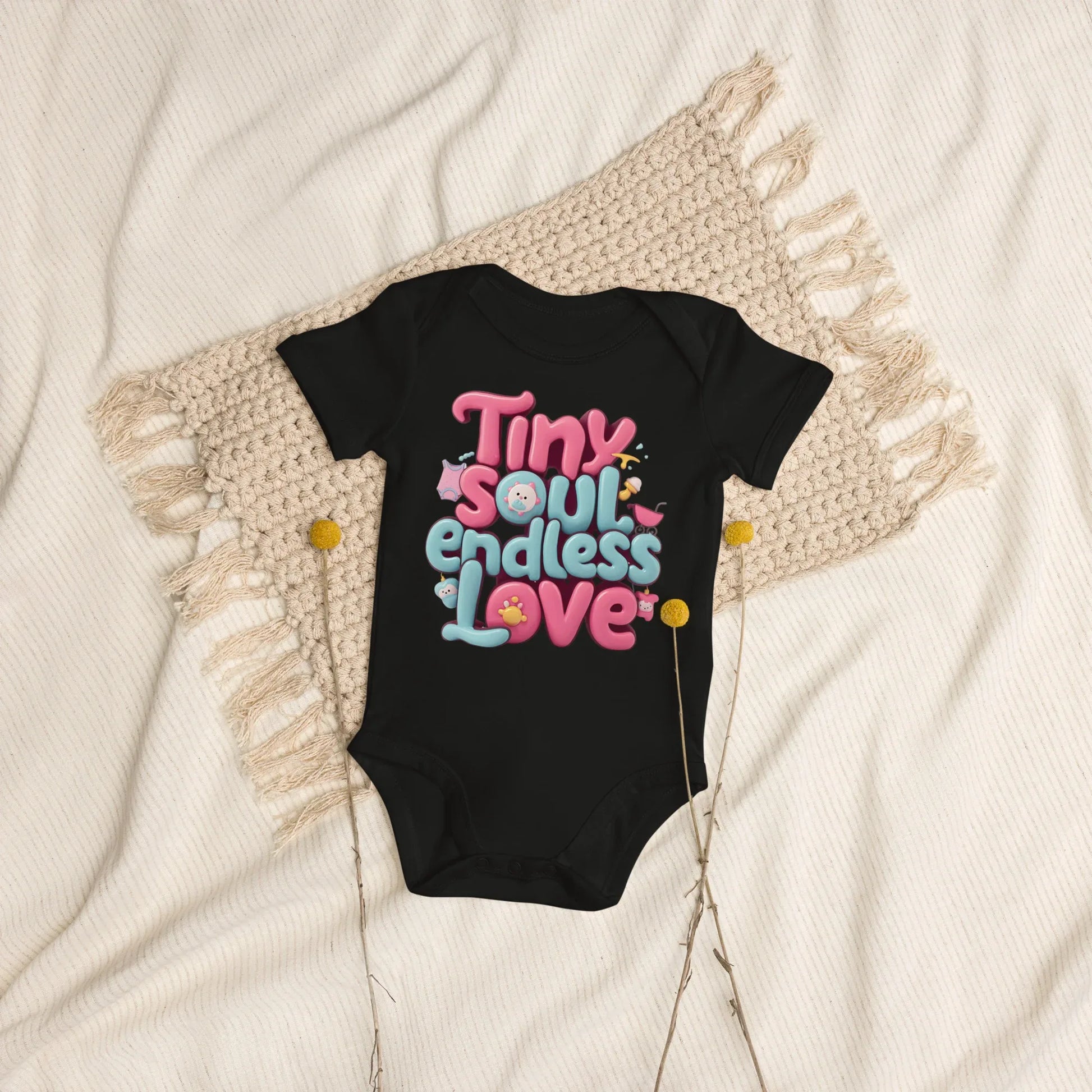 Tiny Soul Endless Love | Organic Cotton Baby Bodysuit - AwRans Clothing