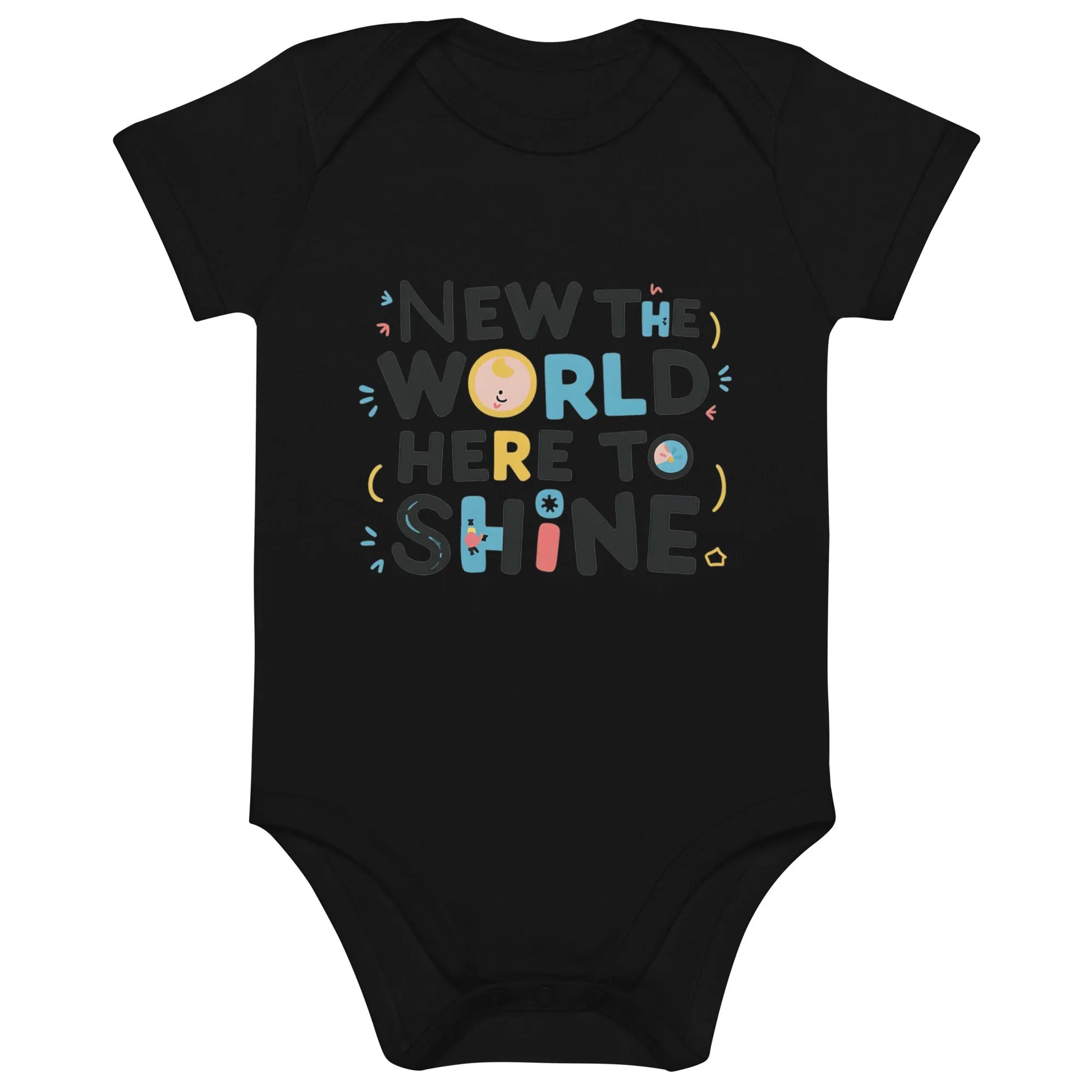 New To The World Here To Shine | Organic Cotton Baby Bodysuit - AwRans Clothing