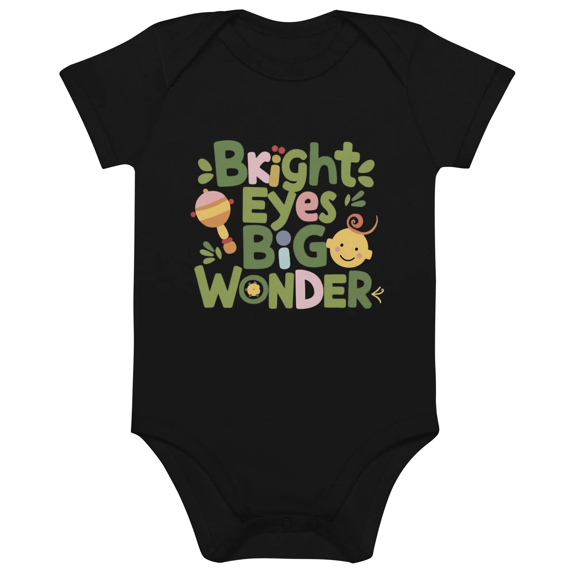 Bright Eyes Big Wonder | Organic Cotton Baby Bodysuit - AwRans Clothing
