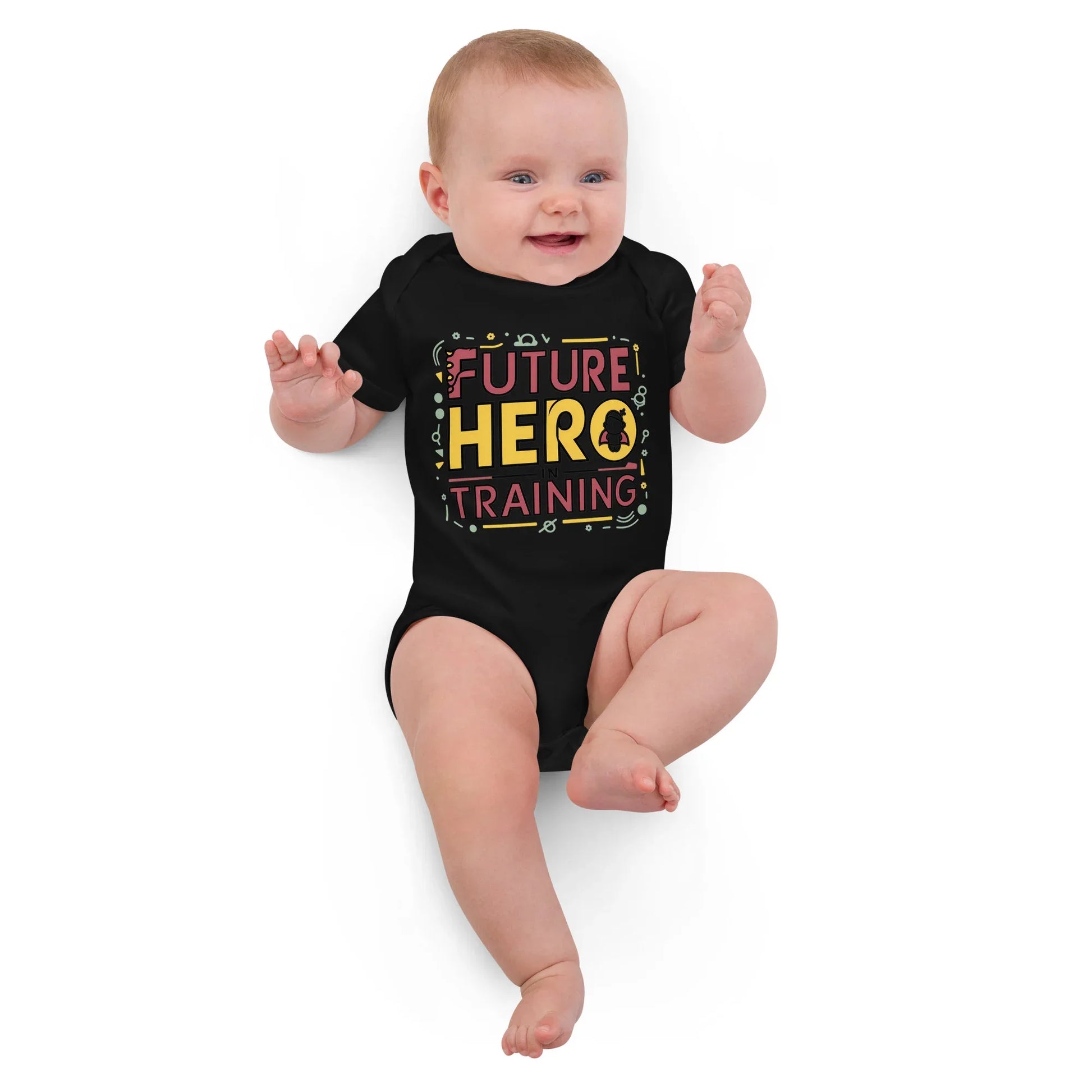 Future Hero In Training | Organic Cotton Baby Bodysuit - AwRans Clothing