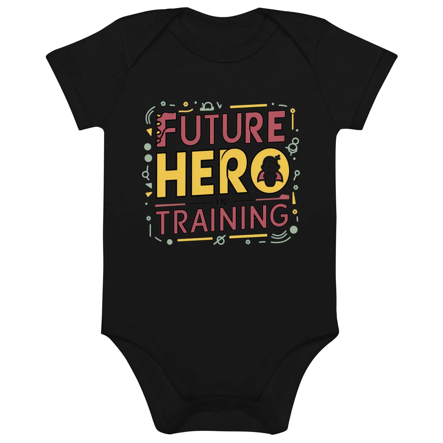 Future Hero In Training | Organic Cotton Baby Bodysuit - AwRans Clothing