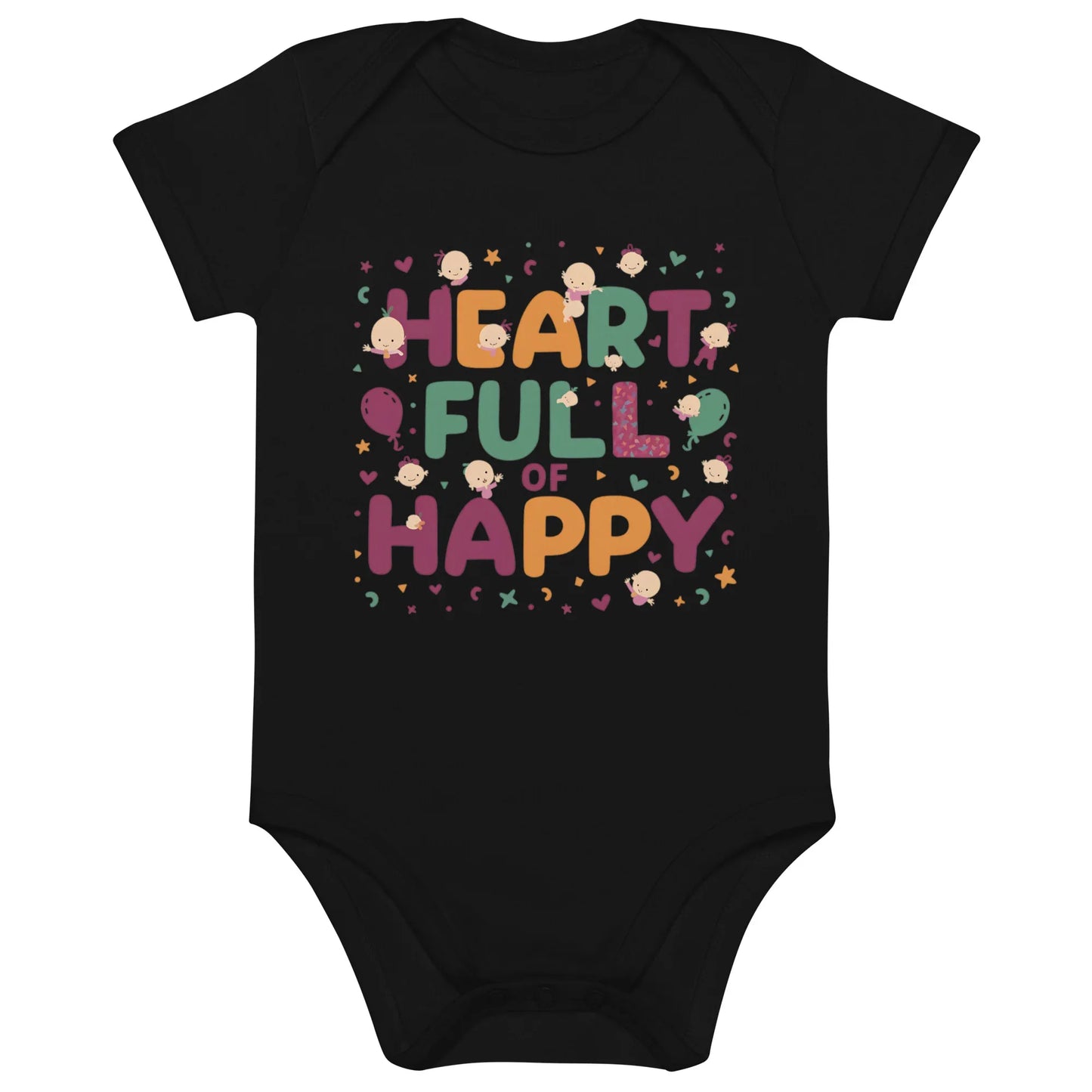 Heart Full Of Happy | Organic Cotton Baby Bodysuit - AwRans Clothing